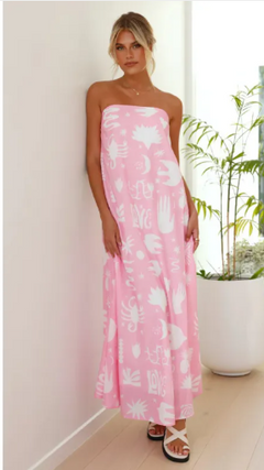 Women's Dress Printed Tube Top Large Swing Dress